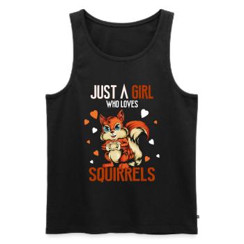 Cool Squirrel Rodent Nut Lovers Design - Men's Premium Organic Tank Top - black - Front - AI Model Male 178 light (178cm)