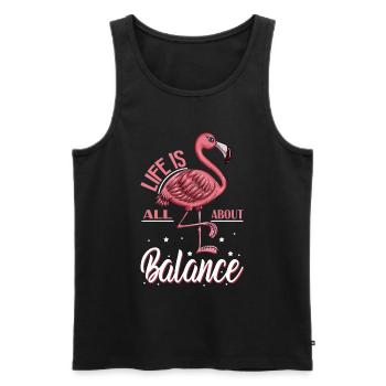 Pink Flamingo Costume Bird Life tout sur Balance - Débardeur bio Premium Homme - noir - Devant - Michal (187cm)
