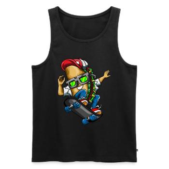 Taco Skateboard Skater Skating Dinco de Mayo - Männer Premium Bio Tank Top - Schwarz - Vorne - AI Model Male 178 light (178cm)