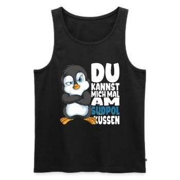 Kannst mich mal am Südpol küssen Pinguine - Männer Premium Bio Tank Top - Schwarz - Vorne - Michal (187cm)