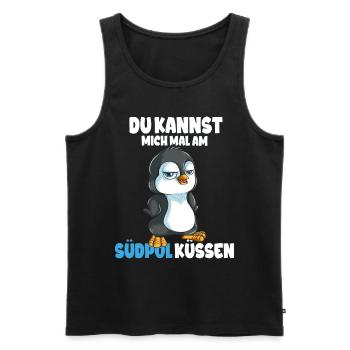 Kannst mich mal am Südpol küssen Pinguine - Männer Premium Bio Tank Top - Schwarz - Vorne - Michal (187cm)