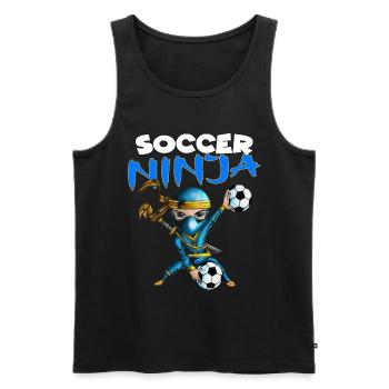 Der Soccer Ninja für Kinder Geburtstagsparty - Männer Premium Bio Tank Top - Schwarz - Vorne - Michal (187cm)