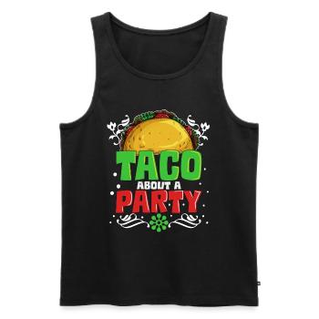 Taco à propos d’une fête Mexique Amants mangeant des tacos - Débardeur bio Premium Homme - noir - Devant - Michal (187cm)