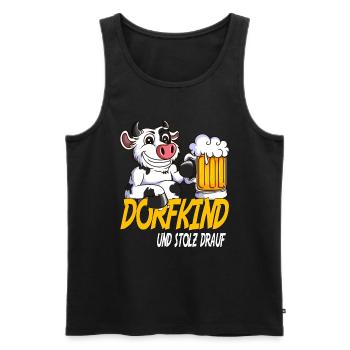 Landwirt Dorfkind & Stolz drauf Dorfkinder Spruch - Männer Premium Bio Tank Top - Schwarz - Vorne - Michal (187cm)