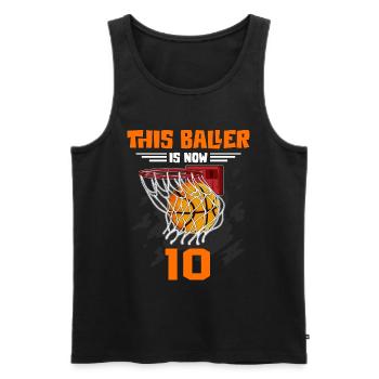 10. Geburtstag Geschenk Jung Sohn Basketball - Männer Premium Bio Tank Top - Schwarz - Vorne - Michal (187cm)