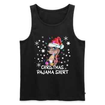 Süßer Otter Weihnachtssoutfit Pjama Schlafshirt - Männer Premium Bio Tank Top - Schwarz - Vorne - AI Model Male 178 light (178cm)