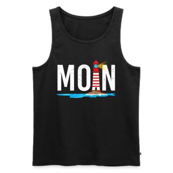 Low German word beach Baltic Sea Saying North Sea - Men's Premium Organic Tank Top - black - Front - Michal (187cm)