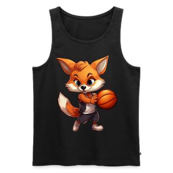 Renard de basket-ball - Débardeur bio Premium Homme - noir - Devant - Michal (187cm)