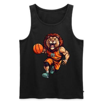 Lion du basket-ball - Débardeur bio Premium Homme - noir - Devant - Michal (187cm)