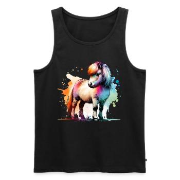 Isländer Geschenk Island Pferde - Männer Premium Bio Tank Top - Schwarz - Vorne - Michal (187cm)