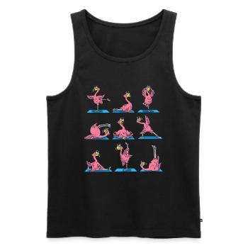 Yoga Flamingo Yoga Exercise Yoga Sport Training Outfit - Men's Premium Organic Tank Top - black - Front - AI Model Male 178 light (178cm)