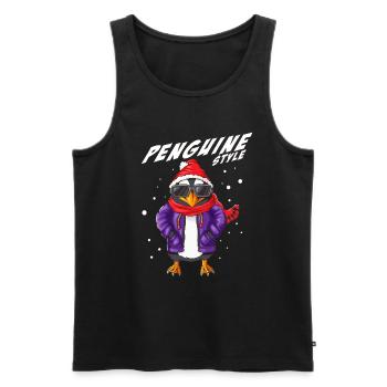 Tenue d’hiver cool de style pingouin en Antarctique - Débardeur bio Premium Homme - noir - Devant - Michal (187cm)