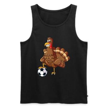Fußballstar Truthahn Thanksgiving Truthahnshirt - Männer Premium Bio Tank Top - Schwarz - Vorne - Michal (187cm)