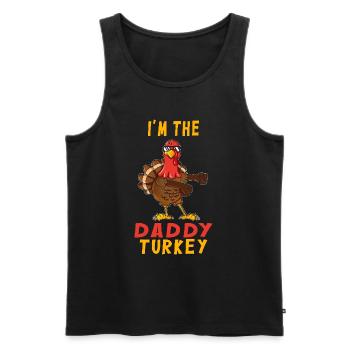 Cool Turkey Father Shirt I'm the Daddy Turkey - Men's Premium Organic Tank Top - black - Front - Michal (187cm)