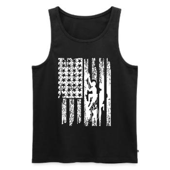 Amerika Flagge Design Hobby Sport Bouldern USA - Männer Premium Bio Tank Top - Schwarz - Vorne - Michal (187cm)
