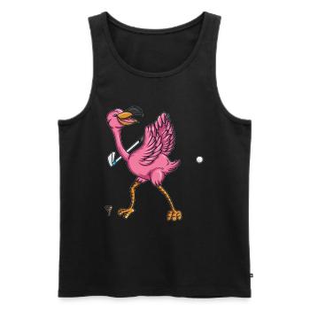 Flamingo Golf Golfer Golf Ball Leisure Sports Shirt - Débardeur bio Premium Homme - noir - Devant - Michal (187cm)