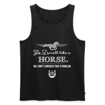 Yes I smell like a horse - funny rider's saying - Men's Premium Organic Tank Top - black - Front - AI Model Male 178 light (178cm)