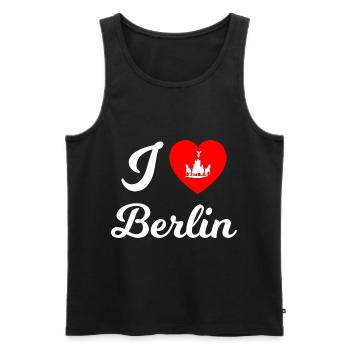 Die Berliner Herzen - Männer Premium Bio Tank Top - Schwarz - Vorne - Michal (187cm)
