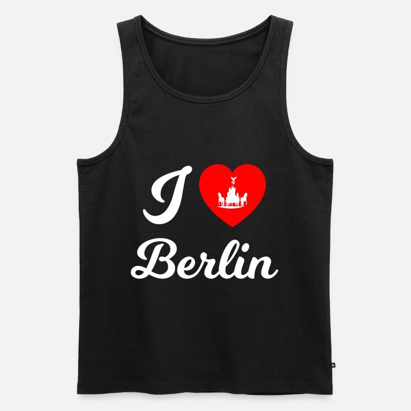Die Berliner Herzen - Männer Premium Bio Tank Top - Schwarz