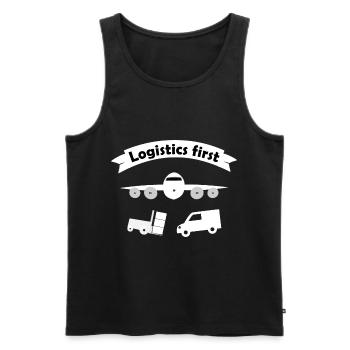 Transport & Logistics Team - Men's Premium Organic Tank Top - black - Front - AI Model Male 178 light (178cm)