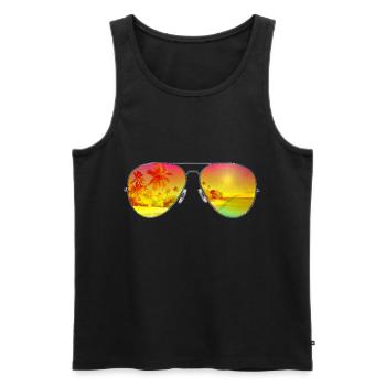Sunny Glasses - Männer Premium Bio Tank Top - Schwarz - Vorne - AI Model Male 178 light (178cm)