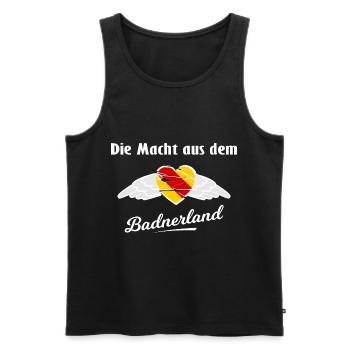The power from Baden - Men's Premium Organic Tank Top - black - Front - AI Model Male 178 light (178cm)