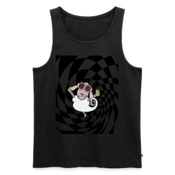 psychedelic sheep - Men's Premium Organic Tank Top - black - Front - AI Model Male 178 light (178cm)