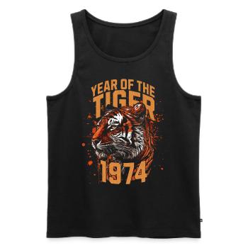 1974 - Jahr des Tiger - Chinesisches Sternzeichen - Männer Premium Bio Tank Top - Schwarz - Vorne - Michal (187cm)