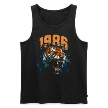 1986 - Jahr des Tiger - Chinesisches Sternzeichen - Männer Premium Bio Tank Top - Schwarz - Vorne - Michal (187cm)