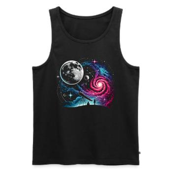 Télescope d’astronomie Espace - Débardeur bio Premium Homme - noir - Devant - Michal (187cm)