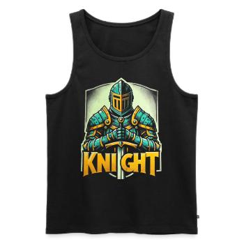 Knight Armor Sword Medieval - Men's Premium Organic Tank Top - black - Front - AI Model Male 178 light (178cm)