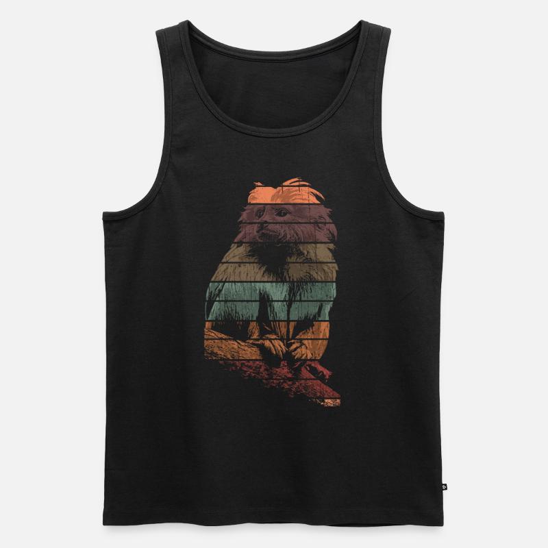 Tamarin Affe Primat - Männer Premium Bio Tank Top - Schwarz