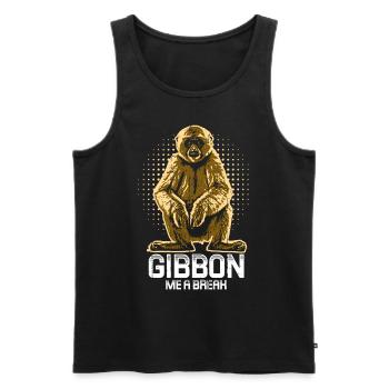 Gibbon - Drôle de dicton - Débardeur bio Premium Homme - noir - Devant - AI Model Male 178 light (178cm)