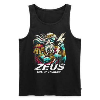 Zeus Greek god of thunder - Men's Premium Organic Tank Top - black - Front - AI Model Male 178 light (178cm)