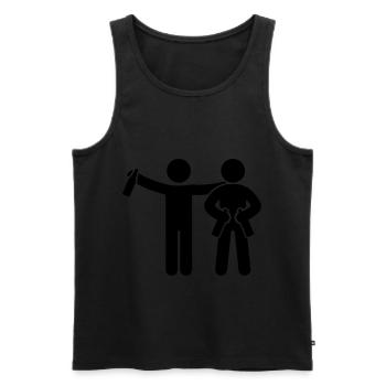 Boire des amis de fête - Débardeur bio Premium Homme - noir - Devant - AI Model Male 178 light (178cm)