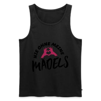Never without my girls' heart hand - Men's Premium Organic Tank Top - black - Front - AI Model Male 178 light (178cm)