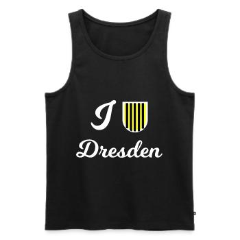 Zuhause in Dresden - Männer Premium Bio Tank Top - Schwarz - Vorne - Michal (187cm)