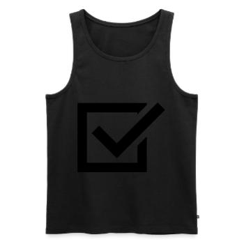 ja nein ankreuzen - Männer Premium Bio Tank Top - Schwarz - Vorne - AI Model Male 178 light (178cm)