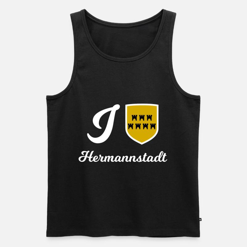 Hermannstadt - Männer Premium Bio Tank Top - Schwarz