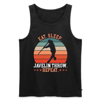 Eat Sleep Javelin Throw Repeat - Männer Premium Bio Tank Top - Schwarz - Vorne - AI Model Male 178 light (178cm)