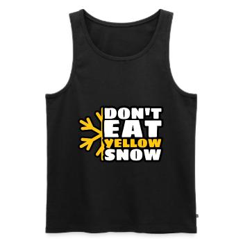 Dont Eat Yellow Snow Apres Ski Snowboarder Saying - Men's Premium Organic Tank Top - black - Front - AI Model Male 178 light (178cm)