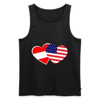 Dear USA and Austria, - Men's Premium Organic Tank Top - black - Front - Michal (187cm)