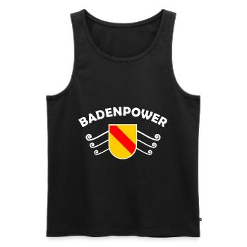 Unsere Heimat Badnerland - Männer Premium Bio Tank Top - Schwarz - Vorne - Michal (187cm)