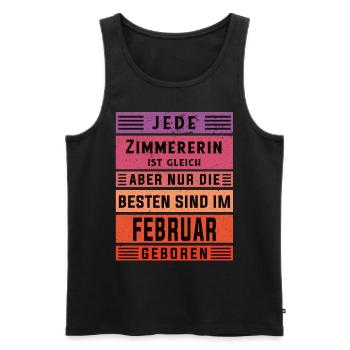 Zimmermann Geburtstag Februar geboren Zimmererin - Männer Premium Bio Tank Top - Schwarz - Vorne - Michal (187cm)