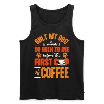Café et CHIENS, Propriétaire de chien, Accro au café - Débardeur bio Premium Homme - noir - Devant - Michal (187cm)