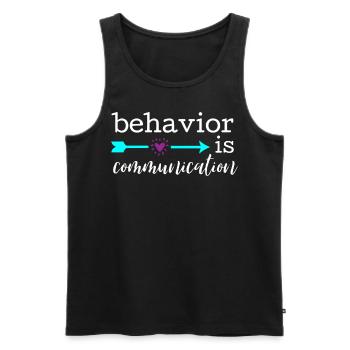 Collecte de données - Thérapeutes analystes comportementaux - Débardeur bio Premium Homme - noir - Devant - AI Model Male 178 light (178cm)