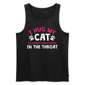 Ich Umarme Meine Katze, Damit Ich Keine Leute - Männer Premium Bio Tank Top - Schwarz - Vorne - AI Model Male 178 light (178cm)