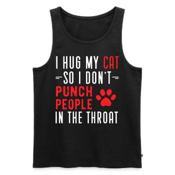 Ich Umarme Meine Katze, Damit Ich Keine Leute - Männer Premium Bio Tank Top - Schwarz - Vorne - AI Model Male 178 light (178cm)