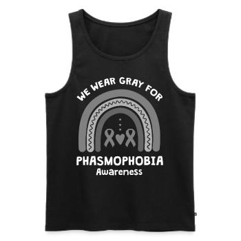 We Wear Gray For Phasmophobia Consciousness - Men's Premium Organic Tank Top - black - Front - AI Model Male 178 light (178cm)