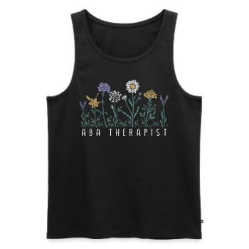 Thérapeute floral - Débardeur bio Premium Homme - noir - Devant - Michal (187cm)